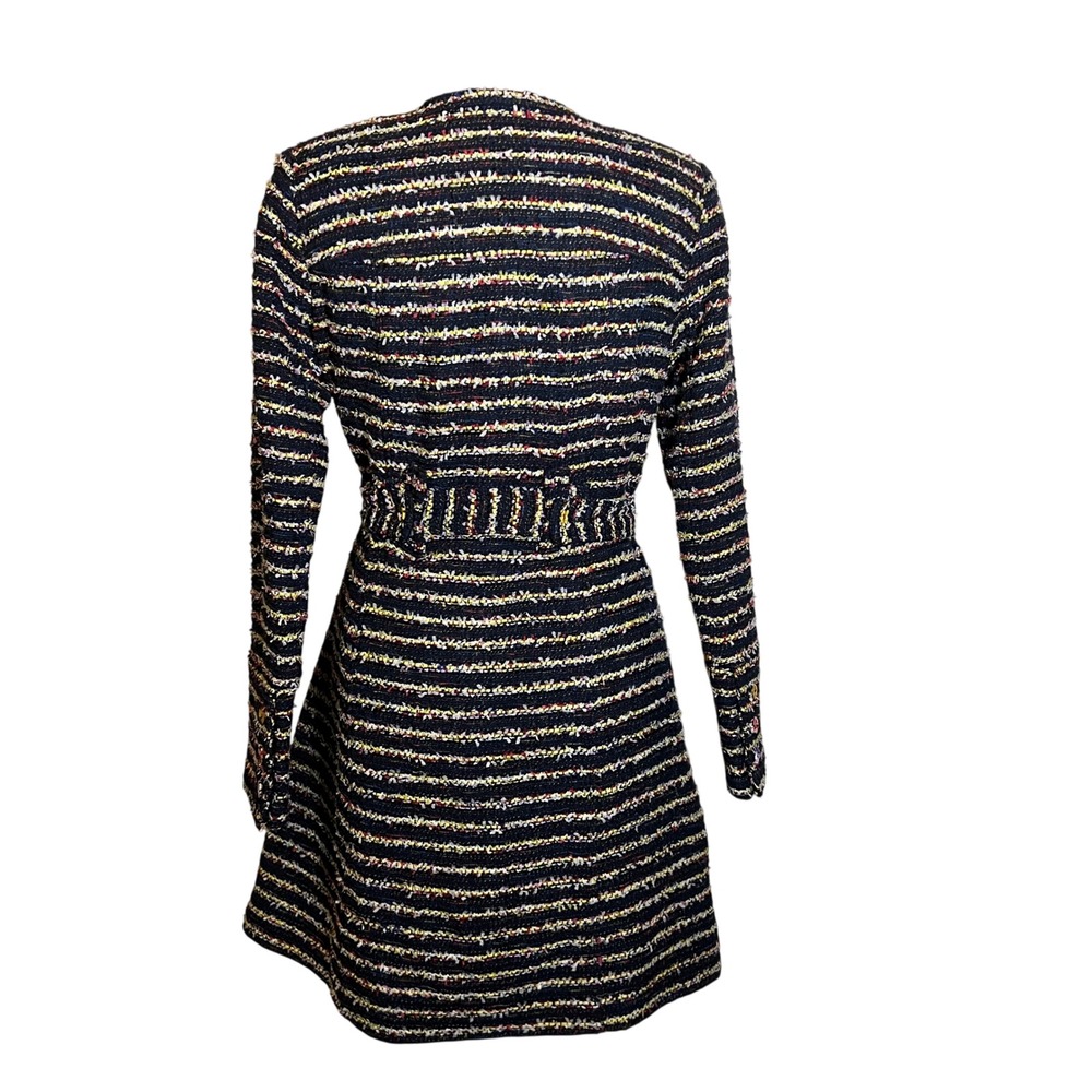 Cabi 5660 Headline Topper Coat in Navy Blue Tweed and Floral, Women's Size 4 - Picture 8 of 16